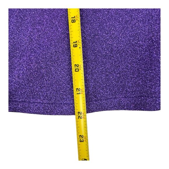 Louie Bernard Vtg Set Tank Top & Pull-on Pants Purple Sparkle High Waist Size L - Picture 9 of 16